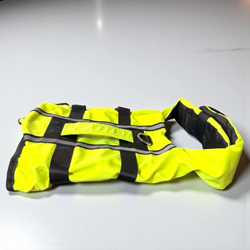 Yellow Dog Life Jacket Adjustable Reflective Inflatable Safety Vest Medium NWOT